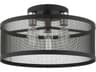 Livex Lighting Industro 3-Light Black Brushed Nickel Drum Semi Flush Mount