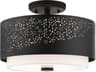 Livex Lighting Noria 3-Light Black Drum Semi Flush Mount