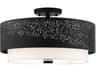 Livex Lighting Noria 4-Light Black Drum Semi Flush Mount