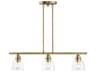 Livex Lighting Montgomery 3-Light Antique Brass Glass Bell Linear Island Pendant