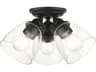 Livex Lighting Montgomery 3-Light Black Glass Semi Flush Mount