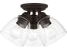 Livex Lighting Montgomery 3-Light Bronze Glass Bell Semi Flush Mount