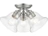 Livex Lighting Moreland 3-Light Brushed Nickel Glass Bell Semi Flush Mount