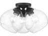 Livex Lighting Catania 3-Light Black Glass Bell Semi Flush Mount