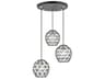 Livex Lighting Geometric 3-Light Black Bell Pendant