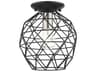 Livex Lighting Geometric 1-Light Black Bell Semi Flush Mount