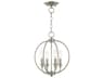 Livex Lighting Milania 4-Light Brushed Nickel Candelabra Lantern Chandelier
