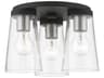 Livex Lighting Cityview 3-Light Black Brushed Nickel Glass Cylinder Flush Mount