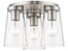 Livex Lighting Cityview 3-Light Brushed Nickel Glass Cylinder Flush Mount