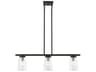Livex Lighting Cityview 3-Light Black Brushed Nickel Glass Cylinder Linear Island Pendant