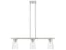 Livex Lighting Cityview 3-Light Brushed Nickel Glass Cylinder Linear Island Pendant