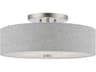 Livex Lighting Dakota 4-Light Brushed Nickel Shiny White Drum Semi Flush Mount