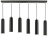 Livex Lighting Ardmore 6-Light Shiny Black Cylinder Linear Island Pendant
