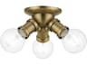 Livex Lighting Lansdale 3-Light Antique Brass Semi Flush Mount