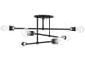 Livex Lighting Delacroix 6-Light Black Brushed Nickel Semi Flush Mount