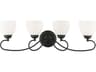 Livex Lighting Brookside 4-Light Black Glass Vanity Light