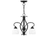 Livex Lighting Brookside 3-Light Black Glass Bell Chandelier