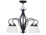 Livex Lighting Brookside 5-Light Black Glass Bell Chandelier