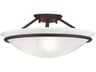 Livex Lighting Newburgh 3-Light Bronze Glass Bowl Semi Flush Mount