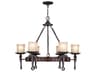 Livex Lighting Cape May 6-Light Olde Bronze Glass Drum Chandelier