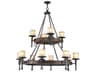 Livex Lighting Cape May 12-Light Olde Bronze Glass Cylinder Tiered Chandelier