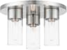 Livex Lighting Carson 3-Light Brushed Nickel Glass Cylinder Flush Mount