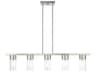 Livex Lighting Carson 5-Light Brushed Nickel Glass Cylinder Linear Island Pendant