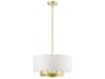Livex Lighting Cresthaven 4-Light Satin Brass Drum Chandelier