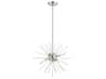 Livex Lighting Uptown 6-Light Brushed Nickel Glass Sputnik Pendant