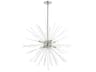 Livex Lighting Uptown 8-Light Brushed Nickel Glass Sputnik Pendant