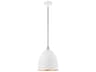 Livex Lighting Arlington 1-Light White Brushed Nickel Bell Mini Pendant