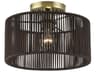 Livex Lighting Acordia 1-Light Antique Brass Round Semi Flush Mount