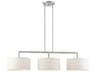 Livex Lighting Meridian 3-Light Brushed Nickel Drum Island Pendant