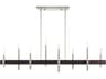 Livex Lighting Denmark 8-Light Brushed Nickel Bronze Linear Island Pendant