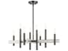 Livex Lighting Denmark 8-Light Black Chrome Candelabra Chandelier