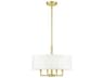 Livex Lighting Meridian 4-Light Satin Brass Drum Chandelier