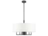 Livex Lighting Meridian 7-Light Scandinavian Gray Drum Chandelier