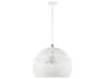 Livex Lighting Chantily 3-Light White Brushed Nickel Round Pendant