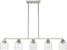 Livex Lighting Aragon 5-Light Brushed Nickel Glass Linear Island Pendant