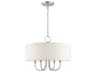 Livex Lighting Blossom 4-Light Brushed Nickel White Drum Chandelier