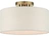 Livex Lighting Blossom 1-Light Antique Brass Drum Semi Flush Mount