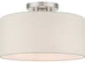 Livex Lighting Meadow 1-Light Brushed Nickel Drum Semi Flush Mount