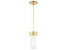 Livex Lighting Norwich 1-Light Soft Gold Crystal Cylinder Mini Pendant