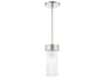 Livex Lighting Norwich 1-Light Brushed Nickel Crystal Cylinder Mini Pendant