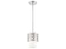 Livex Lighting Calinda 1-Light Brushed Nickel Cylinder Mini Pendant