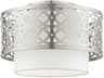 Livex Lighting Calinda 1-Light Brushed Nickel Drum Semi Flush Mount