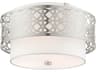 Livex Lighting Calinda 3-Light Brushed Nickel Drum Flush Mount