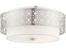 Livex Lighting Calinda 4-Light Brushed Nickel Drum Flush Mount