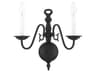 Livex Lighting Williamsburgh 2-Light Black Wall Sconce