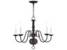 Livex Lighting Williamsburgh 5-Light Bronze Candelabra Chandelier